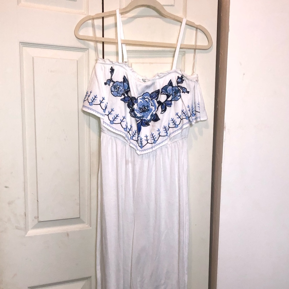 White embroidered jumpsuit